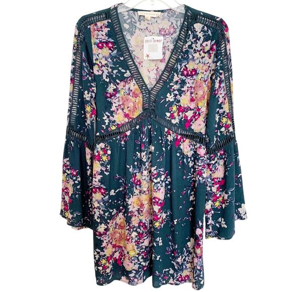 Lovestitch Bel Air Forest Green Boho Floral Dress Small - Picture 1 of 5